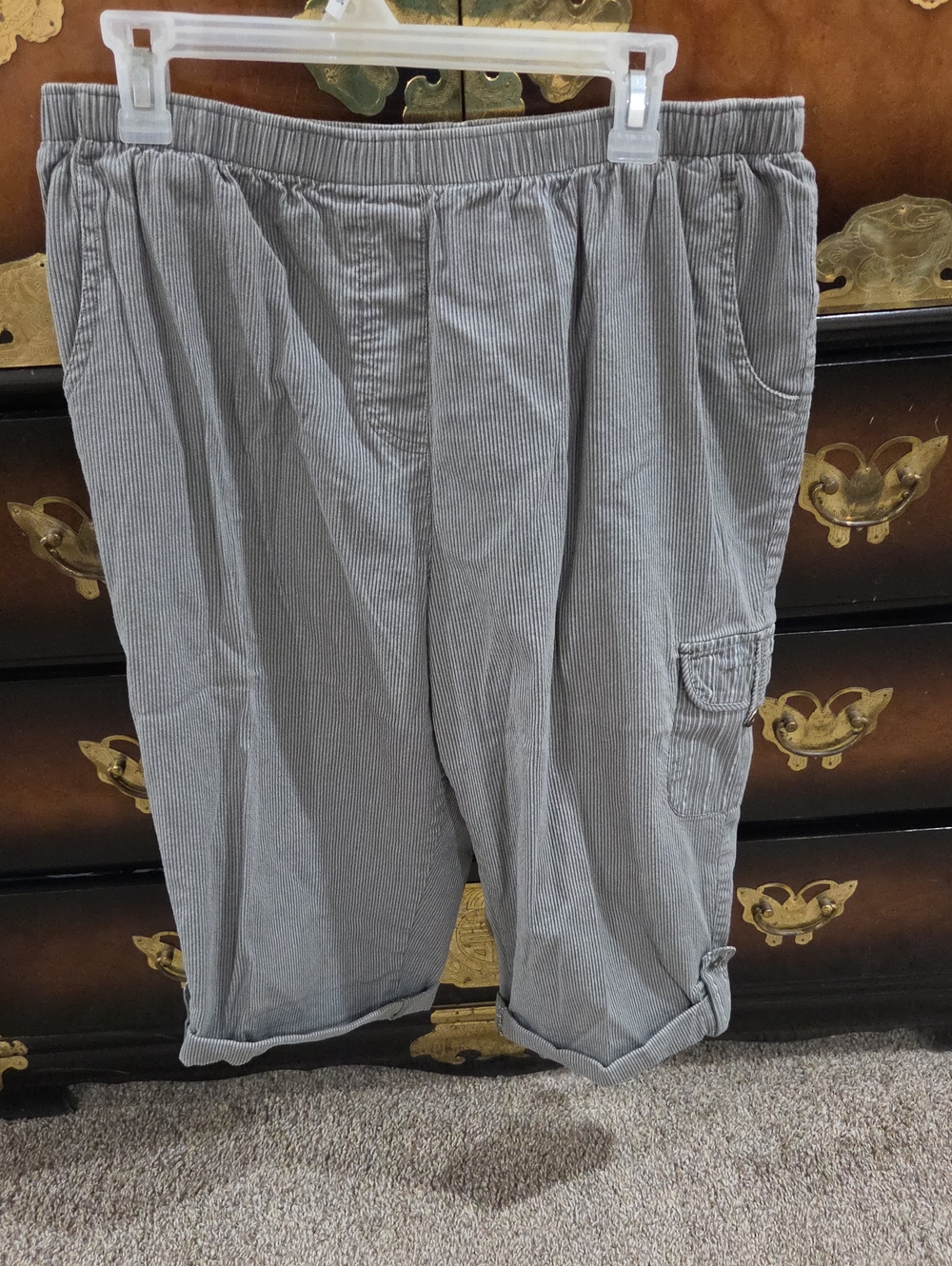 Gray Pinstripe Cargo Lounge Pants